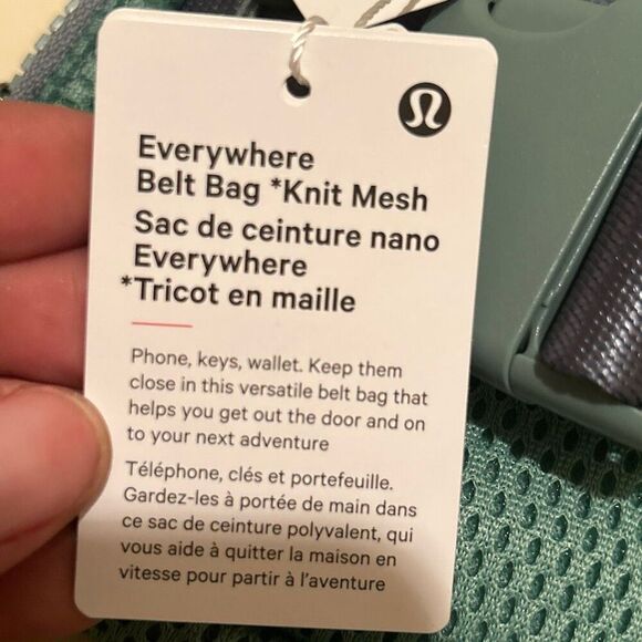 Lululemon Everywhere Belt Bag Knit Mesh Crater Blue Fanny Pack Waist Bag NWT - Picture 8 of 10